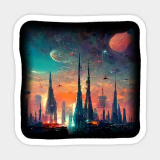 Space City Artwork Sticker